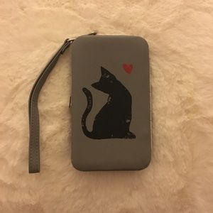 Grey cat IPhone 5s case and wallet